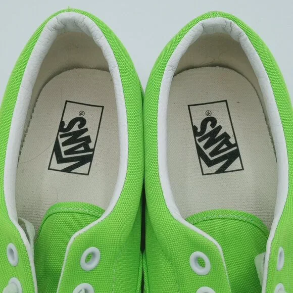 Vans Era Neon Lime Green Sneakers Unisex Low Top Men's 10.5 Canvas Skate Shoes - Picture 11 of 15